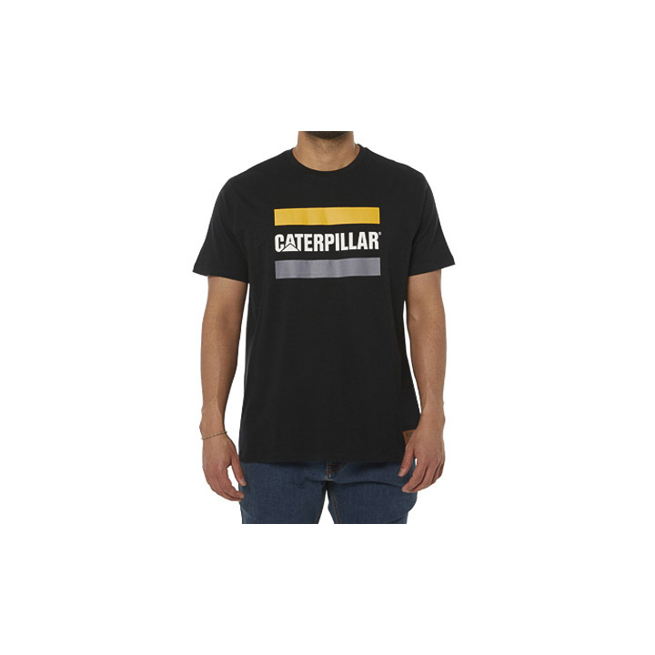 Men's Caterpillar Work Logo T-Shirts Black Ireland HXPM35189